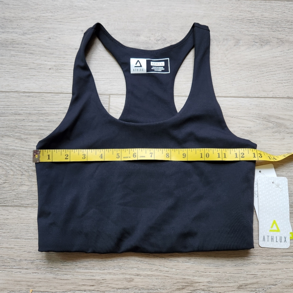 Athlux Black Longline Scoop Neck Sports Bra Womens Small 4-6 Activewear Athletic - Picture 10 of 10